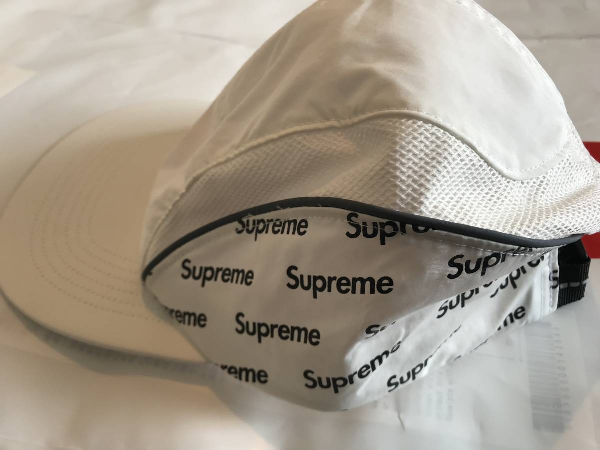 新品 未使用 国内正規品 ◆ Supreme Diagonal Logo Side Panel Camp Cap White/白 ◆ 18ss Week15 代官山店舗購入商品_画像5