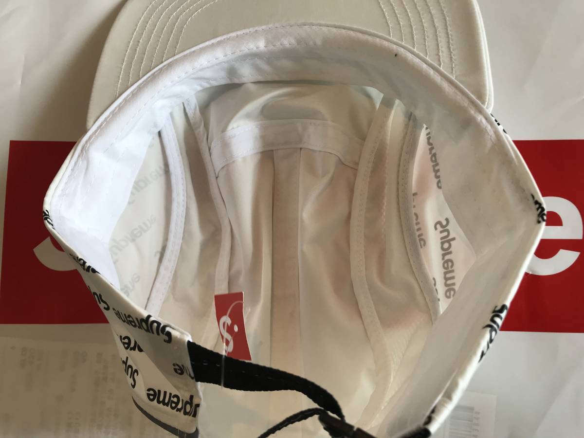 新品 未使用 国内正規品 ◆ Supreme Diagonal Logo Side Panel Camp Cap White/白 ◆ 18ss Week15 代官山店舗購入商品_画像7