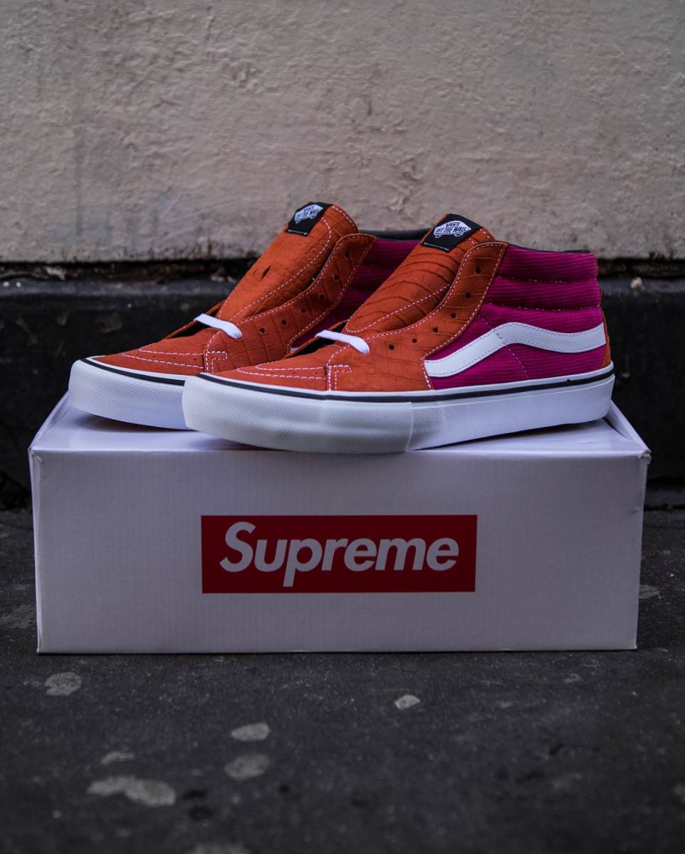 新品 未使用 国内正規品 ◆ Supreme/Vans Sk8-Mid Red／赤 28cm ◆ 18ss Week18 Supreme 代官山店舗購入商品_画像8