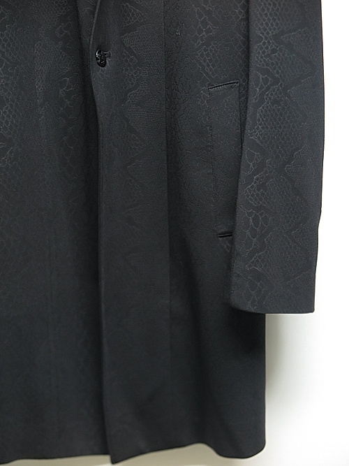 SALE30%OFF/kiryuyrik・キリュウキリュウ/Python Emboss Jersey Stand Collar Long Jacket/Black・S_画像3