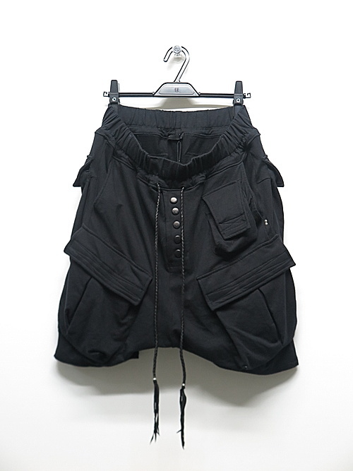 SALE30%OFF/KMRii・ケムリ/Stretch Sweat Cargo Shorts/BLACK・1