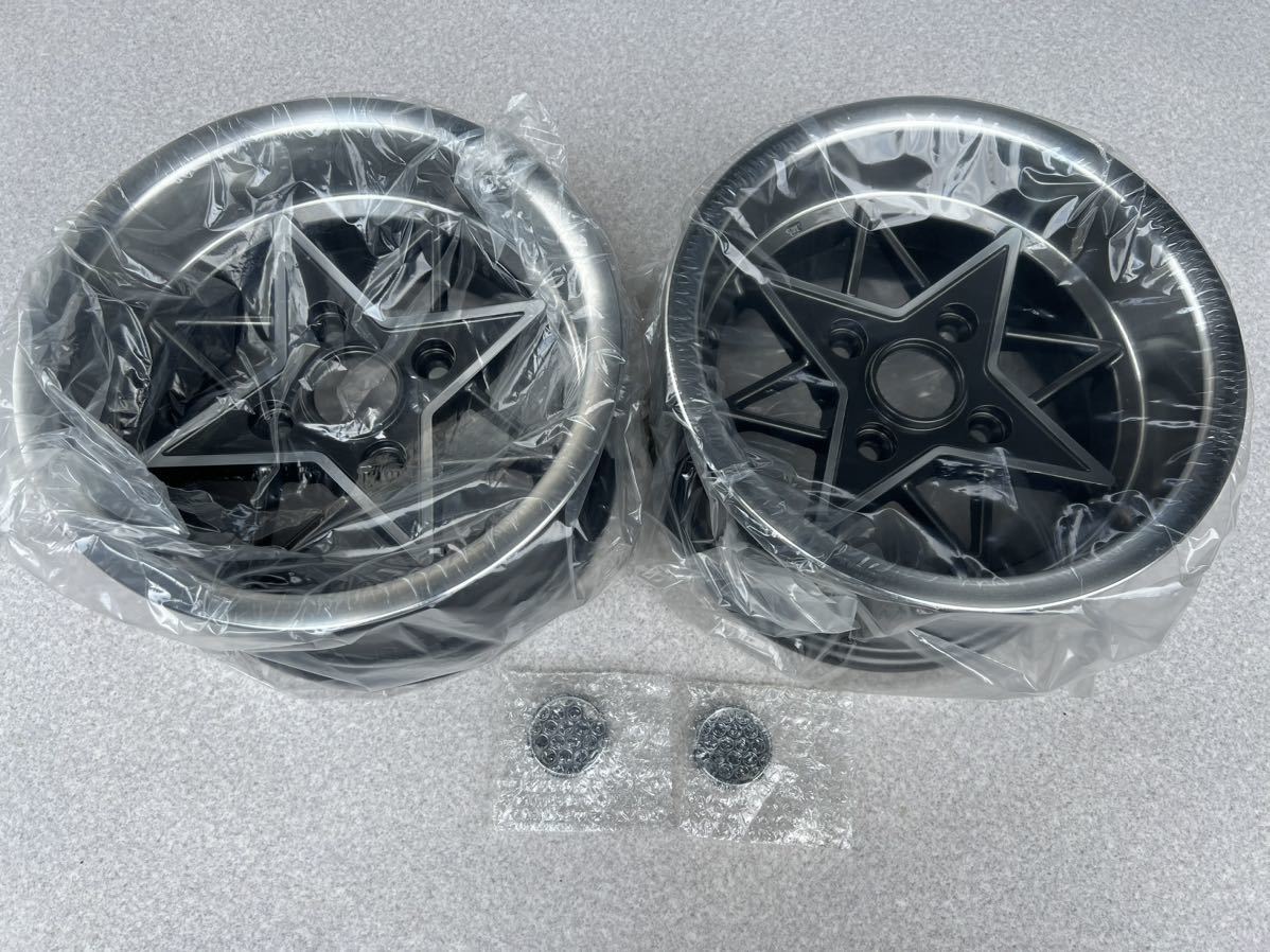 新品!!深リム!! アルミホイール2本SET!! 13inch/PCD114.3/4穴/7J/オフセット0 旧車/ハコスカ/ケンメリ/AE86/KP61/スターシャーク＆テクノ風_画像2