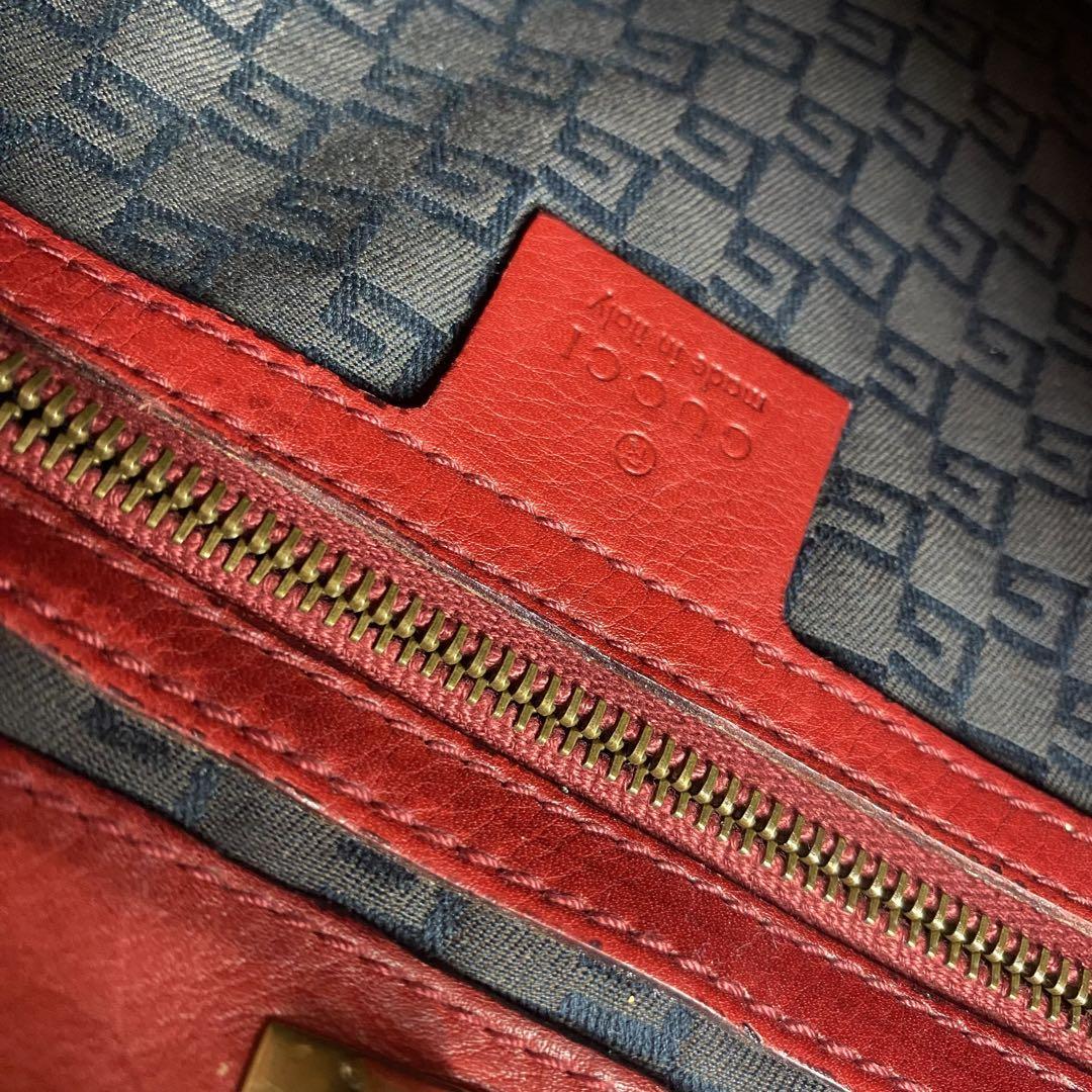 GUCCI グッチ レザー ハンドバッグ トートバッグ レッド ブランド