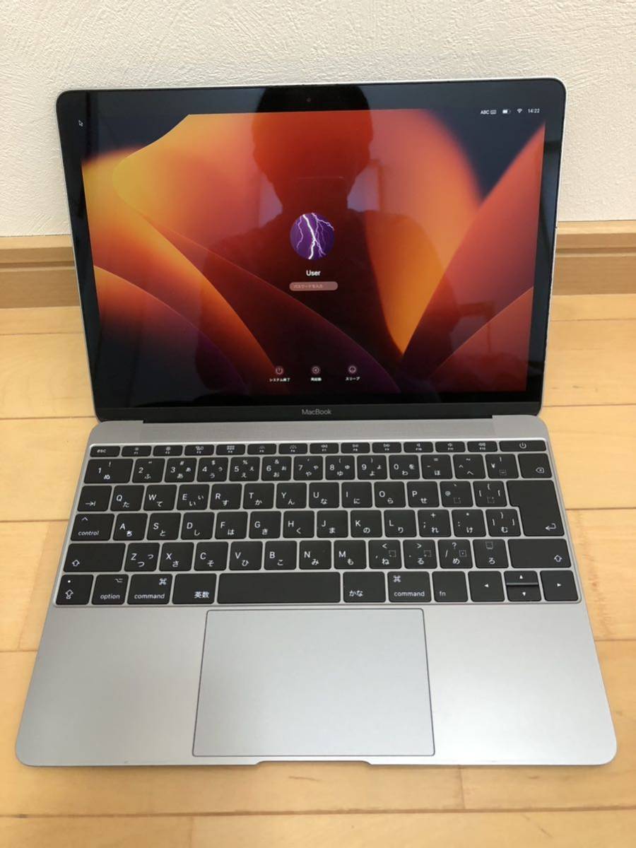 ジャンク Macbook 12インチ 2017 スペースグレー(CPU Core m3 1.2GHz
