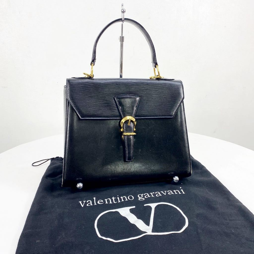 最新情報 美品 VALENTINO ブラック レザー ハンドバッグ 鞄