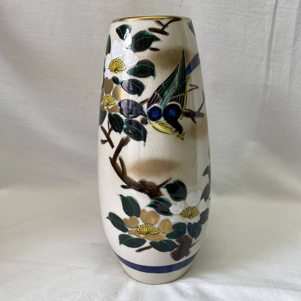 九谷 金彩 色絵 瓶 高23.5cm(LC457) - 工芸品 九谷 金彩 色絵 瓶 高23.5cm(LC457) - 工芸品