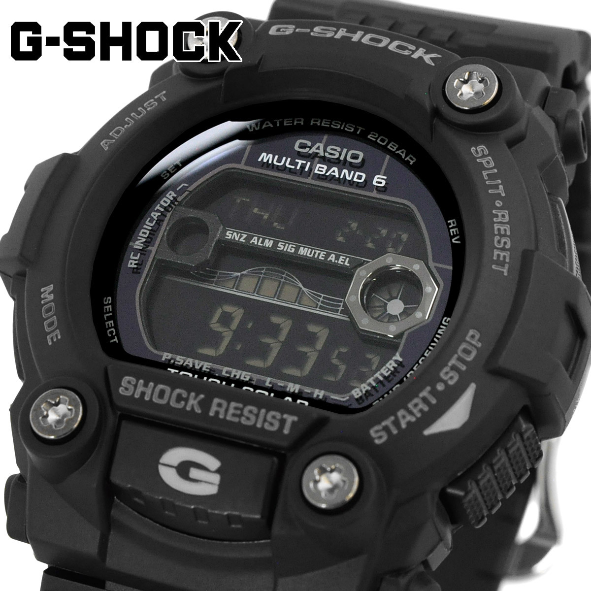 CASIO カシオ 腕時計 メンズ 海外モデル G-SHOCK Gショック 電波ソーラー マルチバンド6 GW-7900B-1