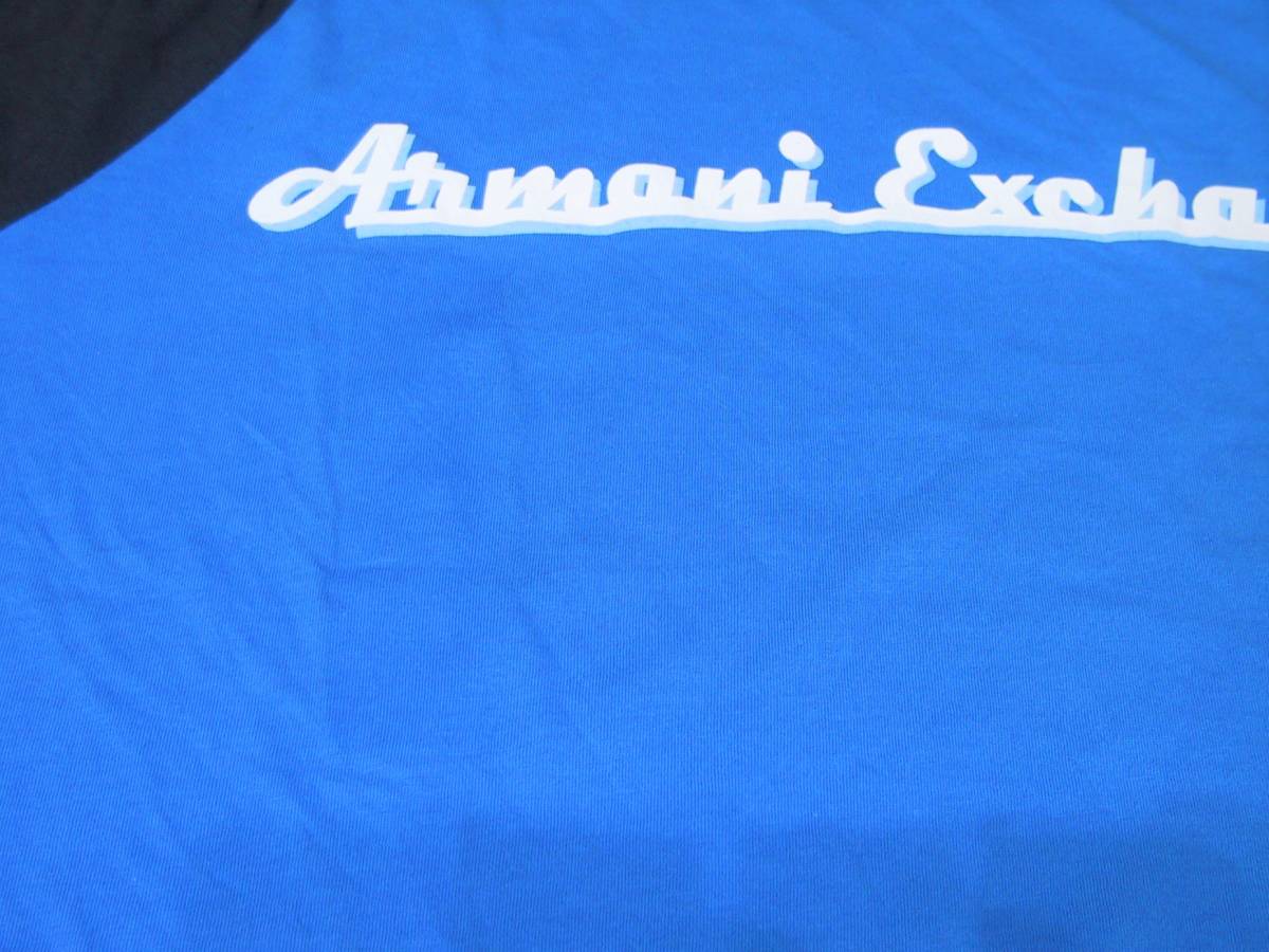 新品 ARMANI EXCHANGE /アルマーニエクスチェインジ　半袖Tシャツ　ロゴ入り S ブルーｘブラック　タグ付き未使用　ハワイ購入_画像7