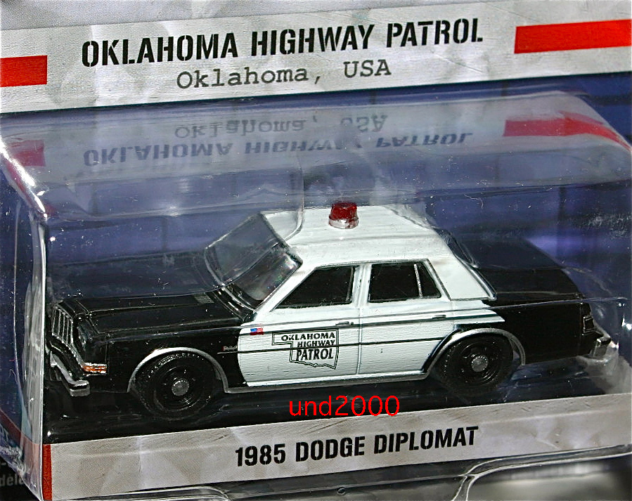 Greenlight 1/64 1985 Dodge Diplomat ダッジ ディプロマット ハイウェイ パトロール Oklahoma Highway Patrol ポリスカー グリーンライト_画像2