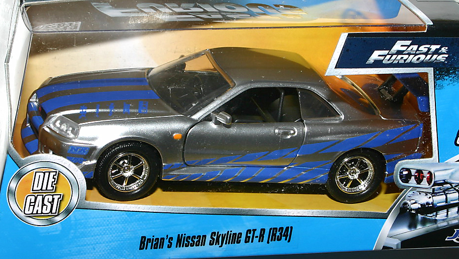 Jada The Fast and The Furious 1/32 Nissan Skyline GT-R R34 Brian\'s Nissan Skyline Nissan Fast & Furious Brian 