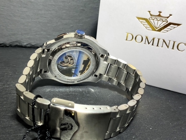 限定モデル 秘密のからくりギミック搭載 新品 DOMINIC ドミニク 正規品 手巻き腕時計 ステンレスベルト アンティーク腕時計 グリーン_画像9
