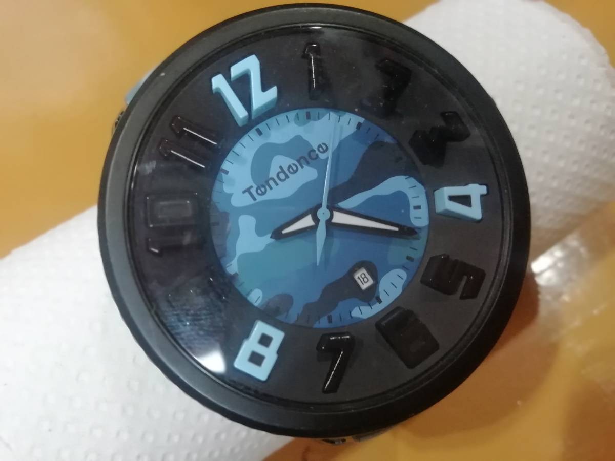 Tendence テンデンス 腕時計 J05R クォーツ T0430029 ブルー カモフラ 迷彩 メンズ腕時計 Round Gulliver ラウンドガリバー カモフラージュ