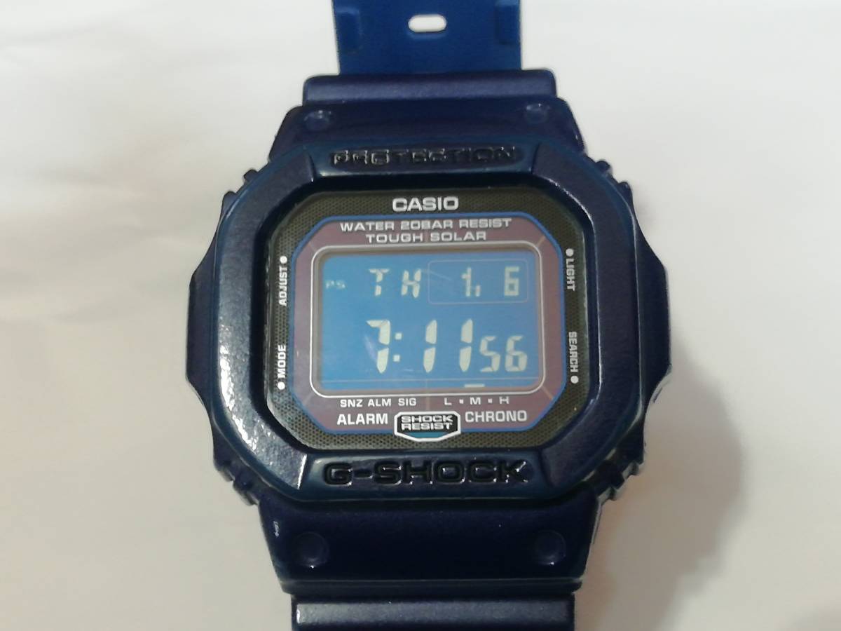 大人の上質 カシオ CASIO G-SHOCK スクエア デジタル 青 腕時計 メンズ