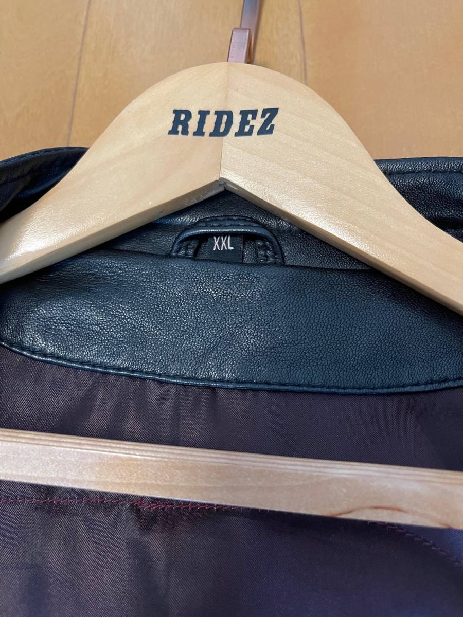 【新品】ライズ RIDEZ レザージャケット シープスキン エイジング加工   XXLサイズの画像4