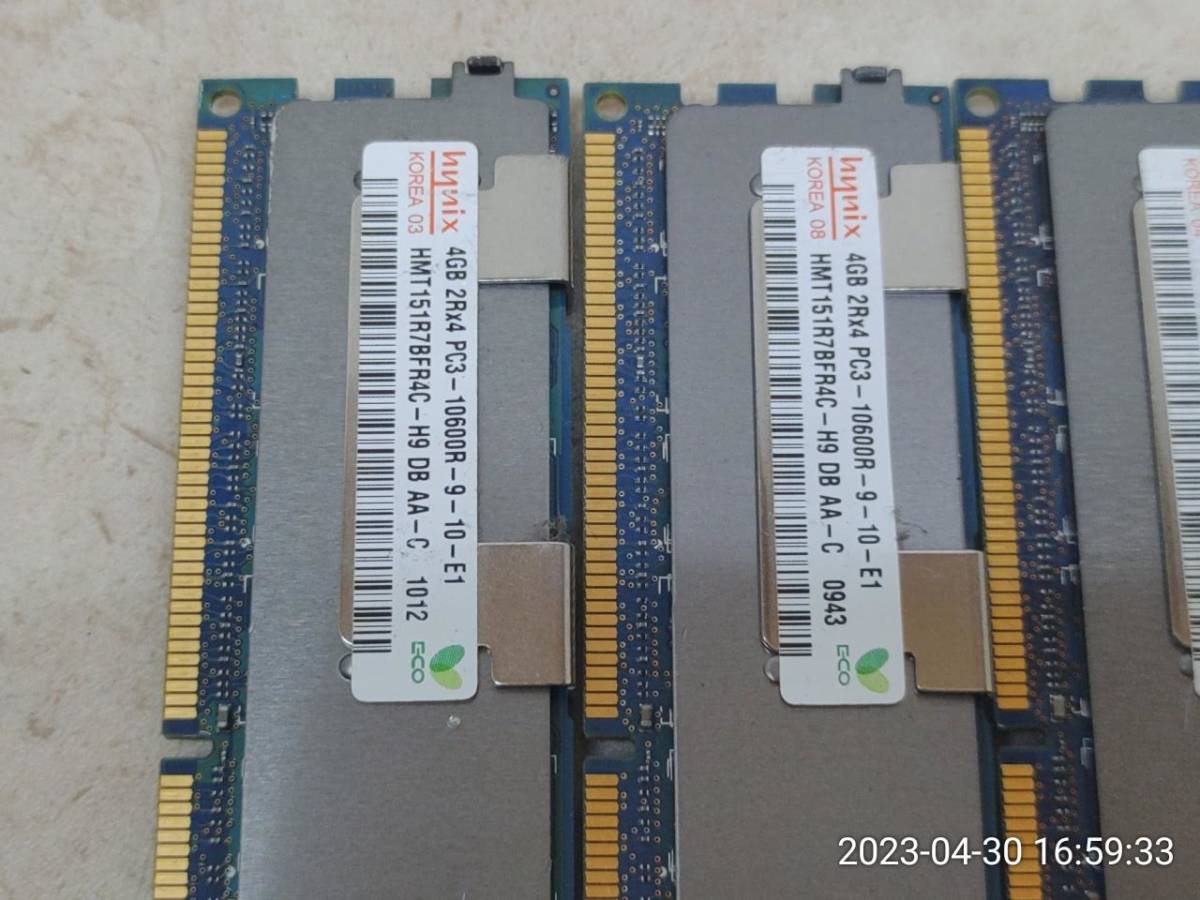 3VQUM9 8枚セット HYNIX 4GB PC3-10600R 計32GB メモリ サーバー用_画像2