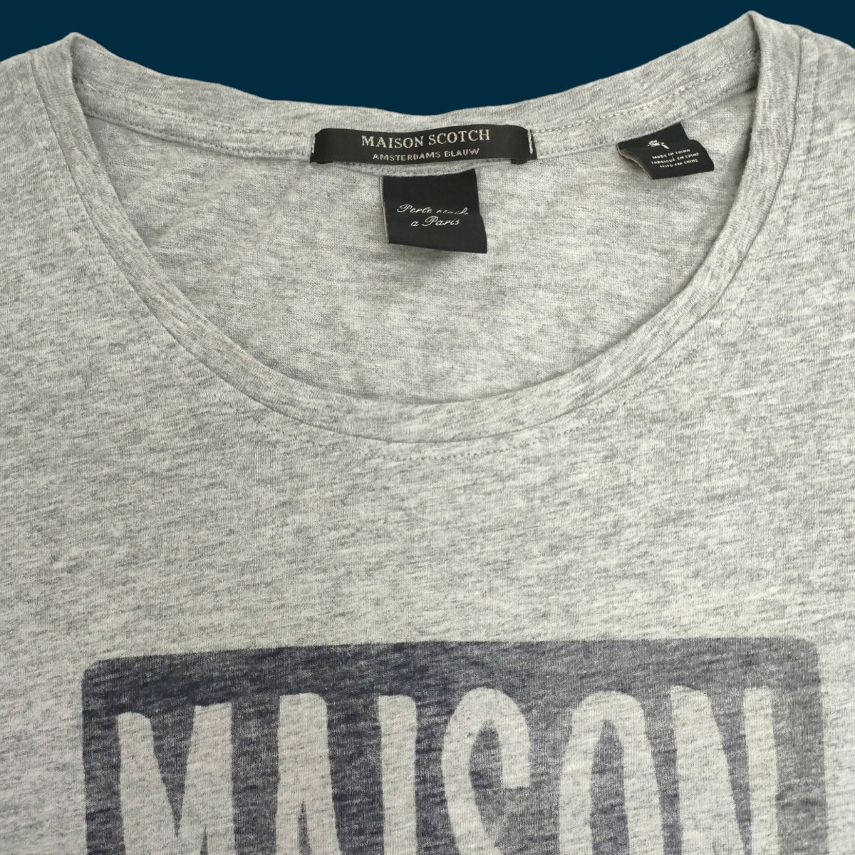 MAISON SCOTCH / メゾンスコッチ レディース 半袖Tシャツ フレンチスリーブ グレー 1サイズ 少し大きめ 薄手 春夏 I-2376_画像2