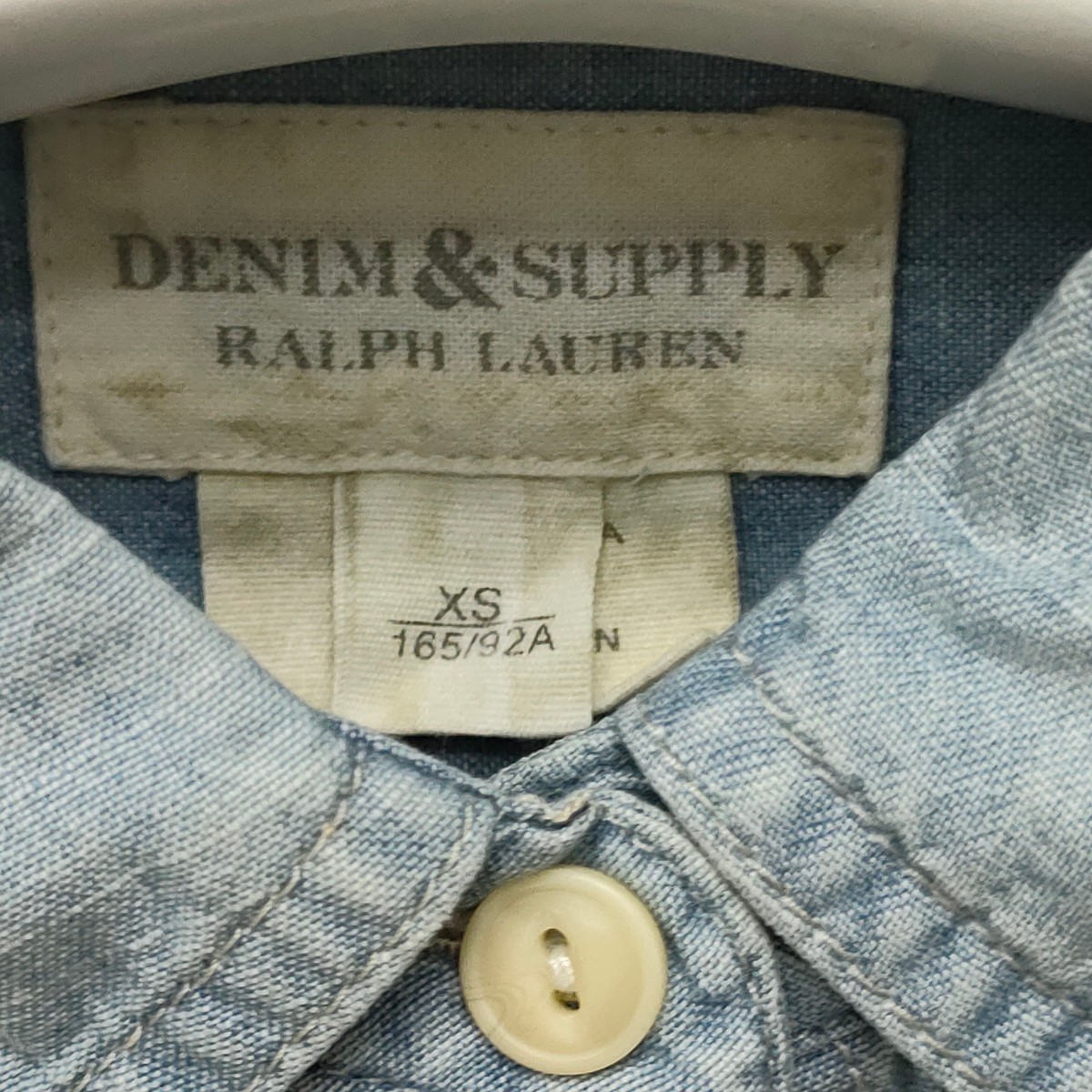 DENIM ＆ SUPPLY Ralph Lauren / デニム ＆ サプライ ラルフローレン トップス デニムシャツ ボタンダウン XS 165/92A 綿100% I-2429_画像3