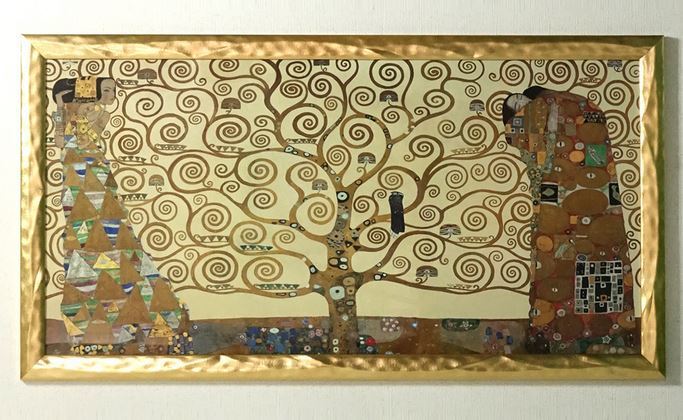 新品、複製画、生命の樹 クリムト ストックレー フリーズ 額付きy6 - 絵画