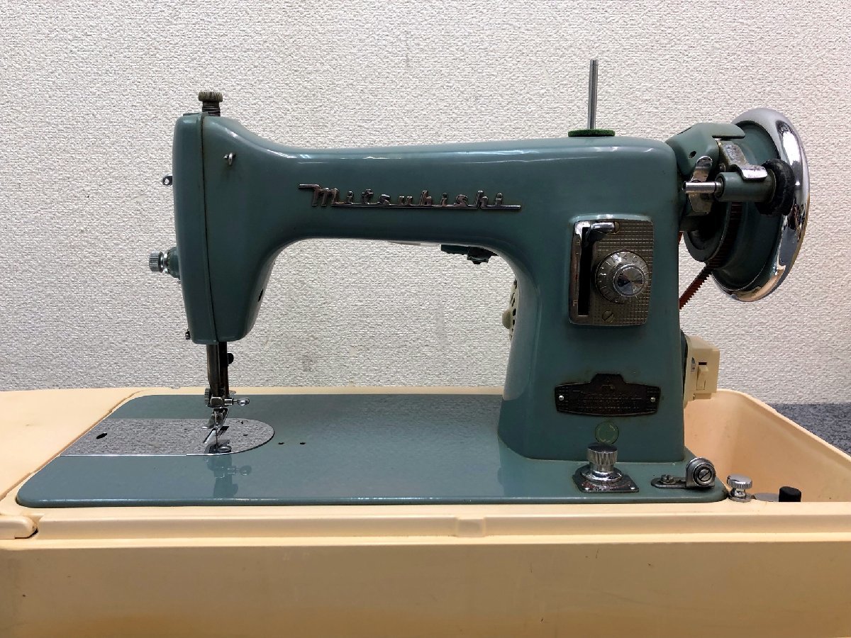 ⑪ 三菱 MITSUBISHI アンティーク ミシン SEWING MACHINE 足踏みミシン レトロ 手芸 裁縫 ハンドクラフト 動作品_画像2