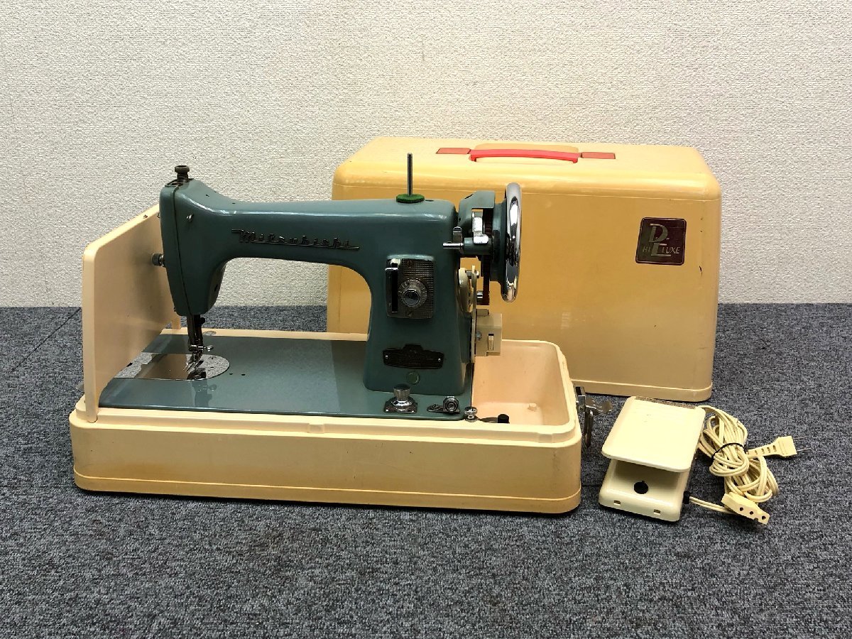 ⑪ 三菱 MITSUBISHI アンティーク ミシン SEWING MACHINE 足踏みミシン レトロ 手芸 裁縫 ハンドクラフト 動作品_画像1