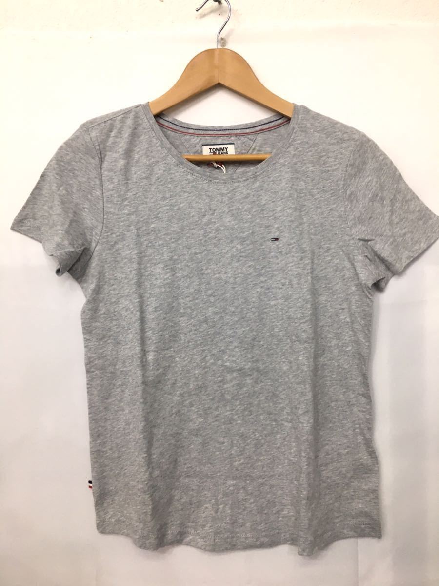  новый товар #TOMMY JEANS Tommy женский рубашка с коротким рукавом футболка S серый Logo рубашка 