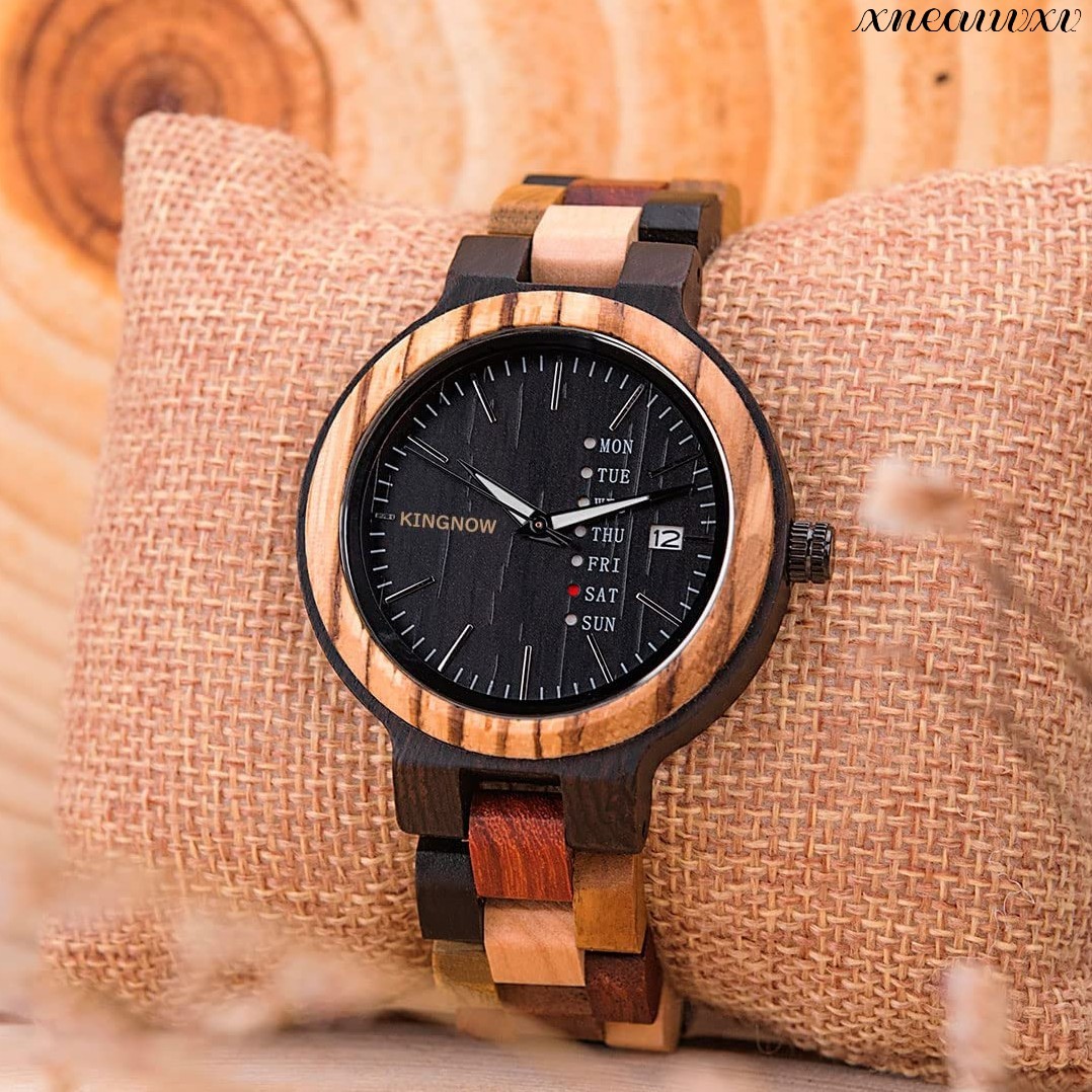 温かみのある 木製腕時計 日本製 クオーツ レディース オシャレ 日付 天然木 木材 軽量 ウォッチ カジュアル ウッド モダン 腕時計 贈り物