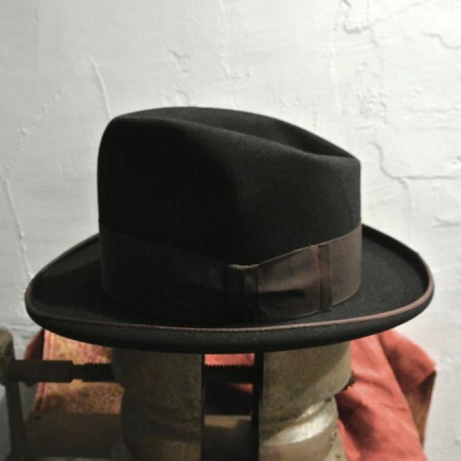 VINTAGE Dobbs 50s 7 1/8ヴィンテージ ドブスホンブルグハット57cm