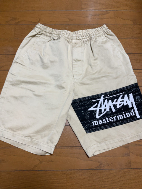 【新品同様・試着のみ】MASTER MIND JAPAN × STUSSY マスターマインド ジャパン コラボ スチューシー 単パン ショーツ S_画像1