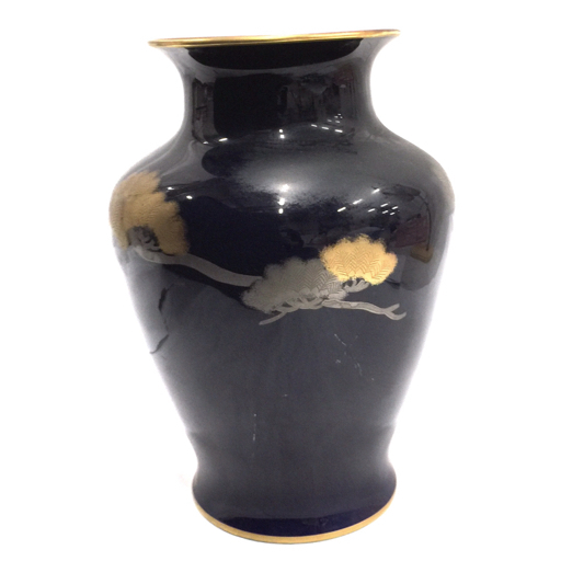 大倉陶園 瑠璃 松 花瓶 花器 花入れ フラワーベース 高さ45cm