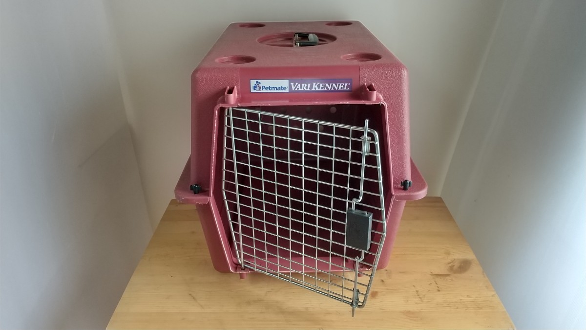 Petmate VARIKENNEl pet Carry case M small size dog medium sized dog burr ticket flannel dog cat storage secondhand goods wine red 
