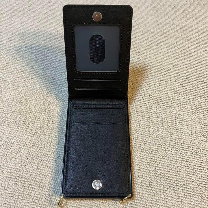スマホケース　ストラップ付き　ショルダー　カード収納　手帳型　iPhone14Plus ブラック_画像6