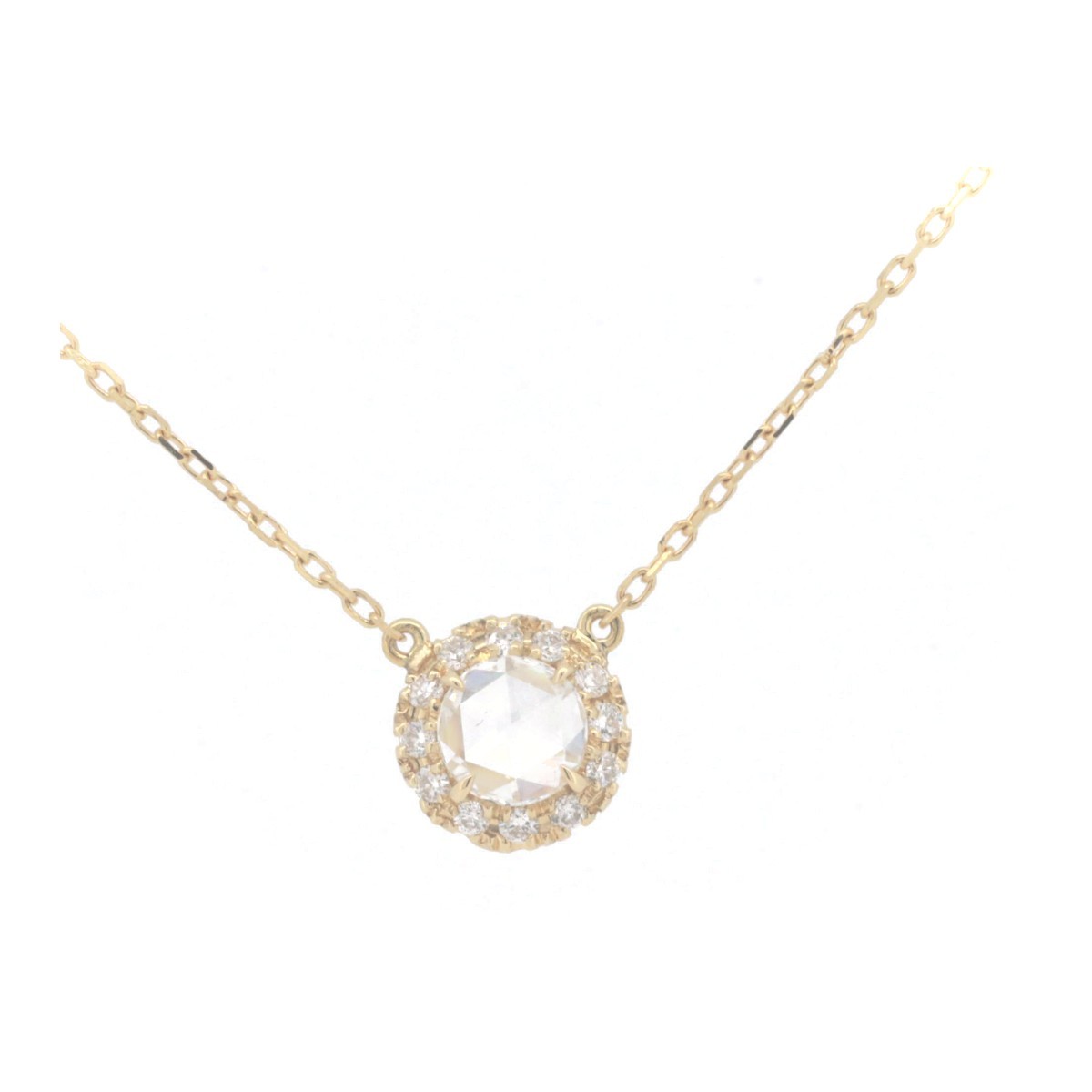  Ahkah Vivienne rose diamond necklace 0.20ct K18YG(18 gold yellow gold ) pawnshop exhibition 