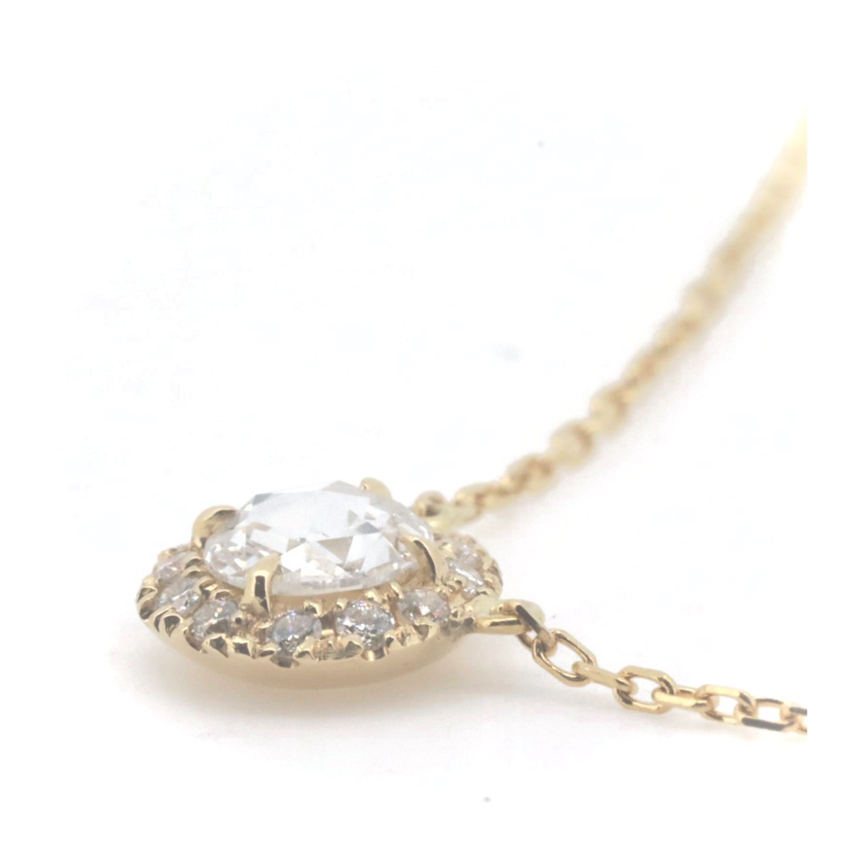  Ahkah Vivienne rose diamond necklace 0.20ct K18YG(18 gold yellow gold ) pawnshop exhibition 