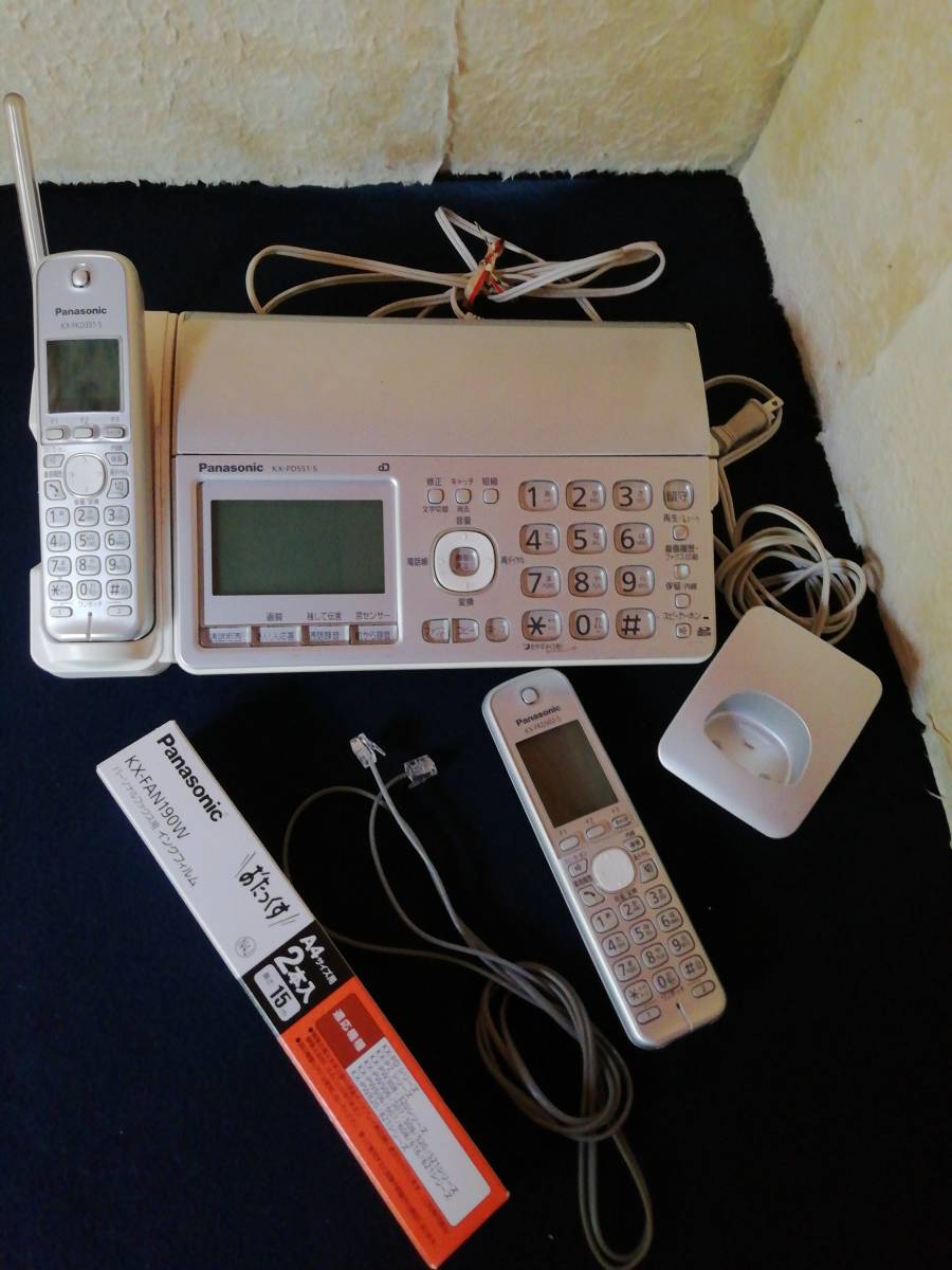 パナソニック FAX親機コードレス電話機 KX-PD551-S コードレス子機付き