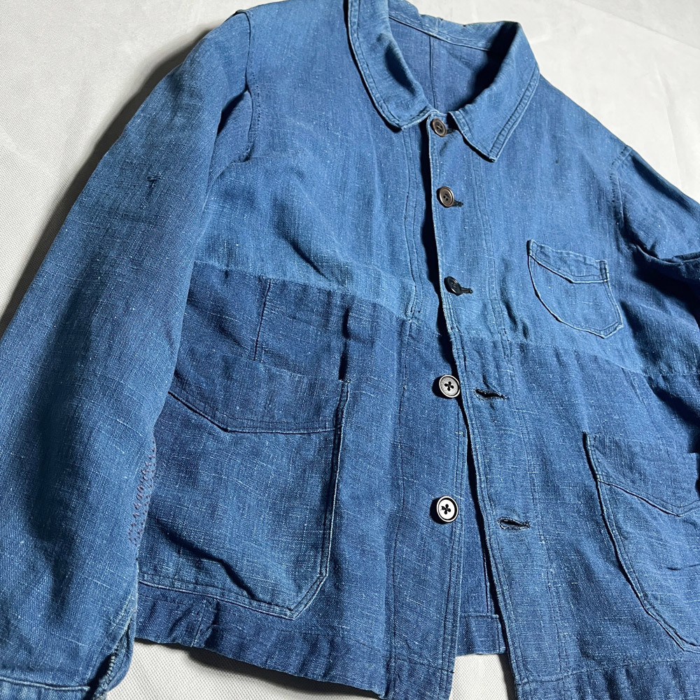 鬼レア! 30's フレンチ インディゴ リネン ワーク ジャケット FRENCH