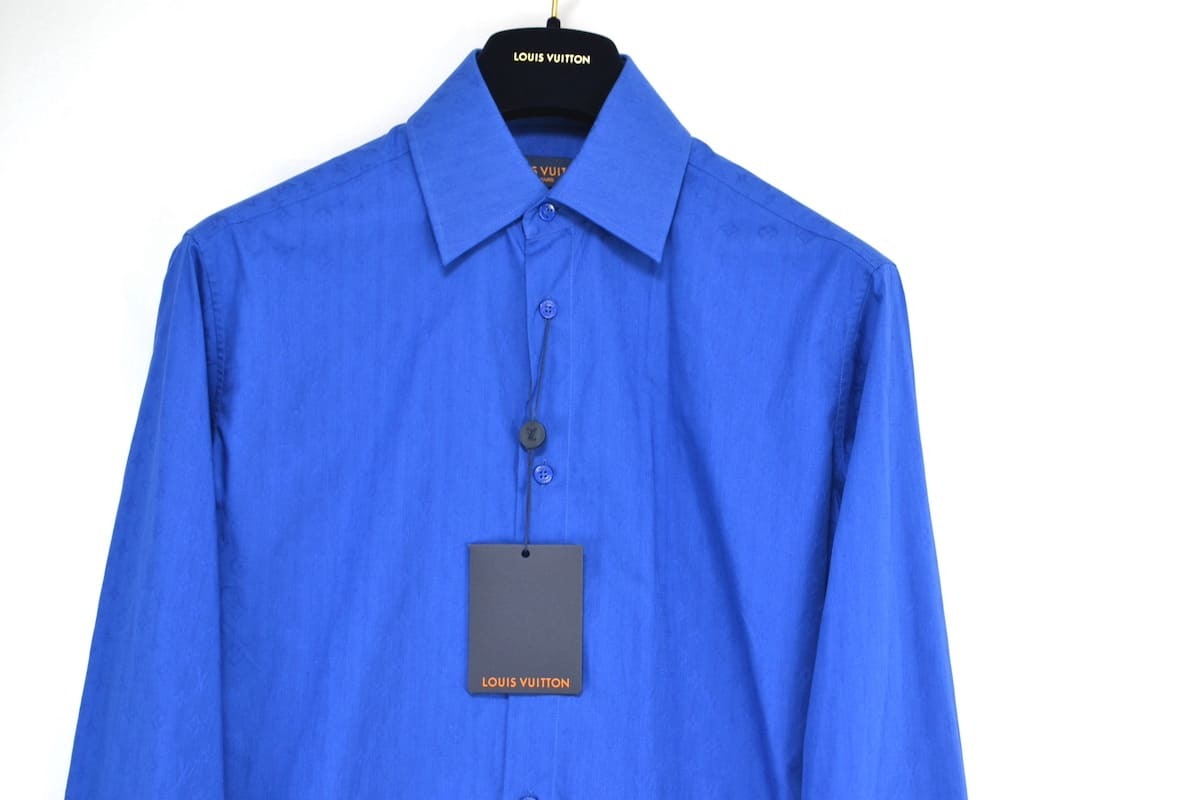 新品 21SS LOUIS VUITTON Monogram Jacquard Long Sleeve Shirt ルイヴィトン モノグラム ジャガード ロングスリーブ シャツ ブルー XS_画像9