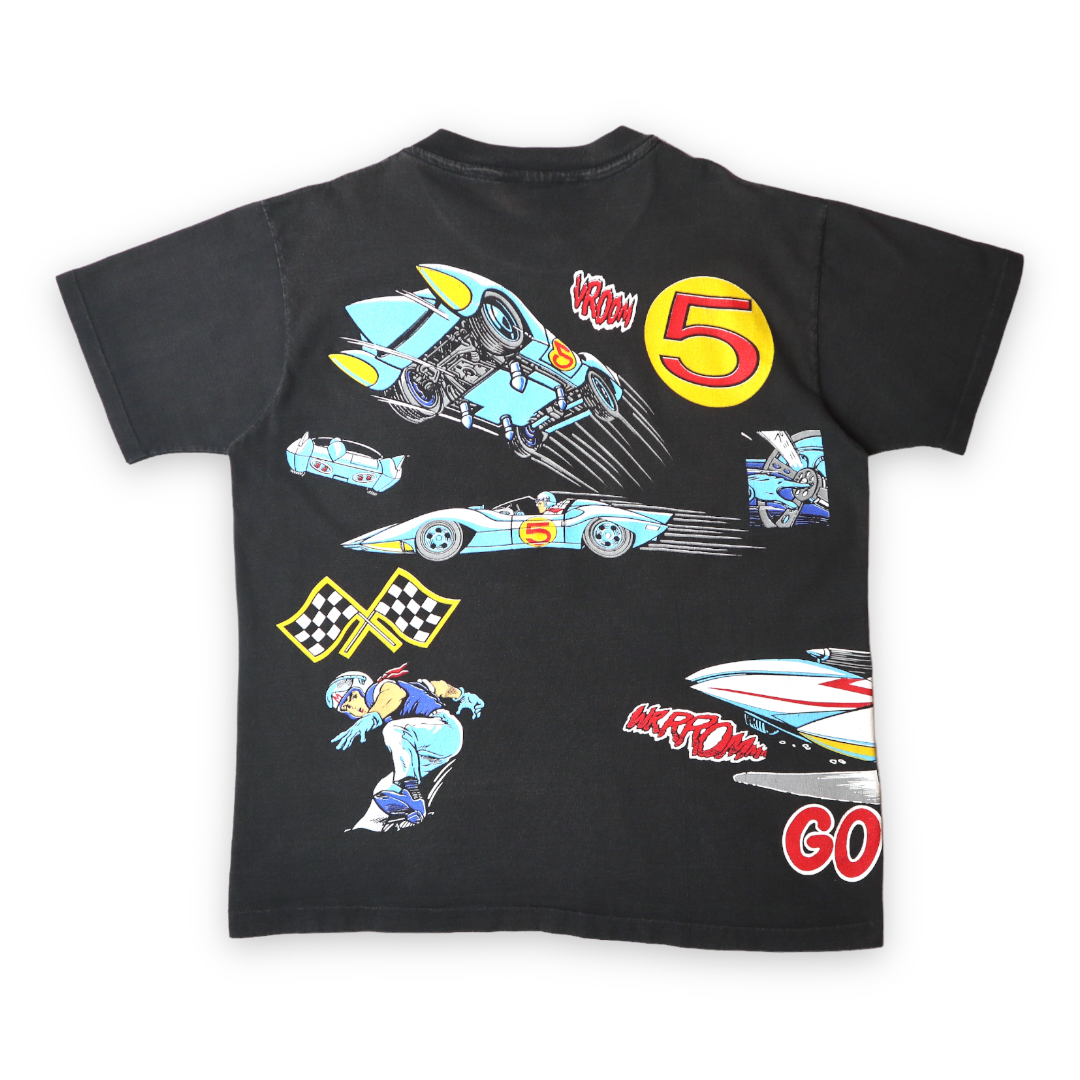 90s Speed Racer 総柄 Tシャツ マッハGoGoGo! アニメT キャラT