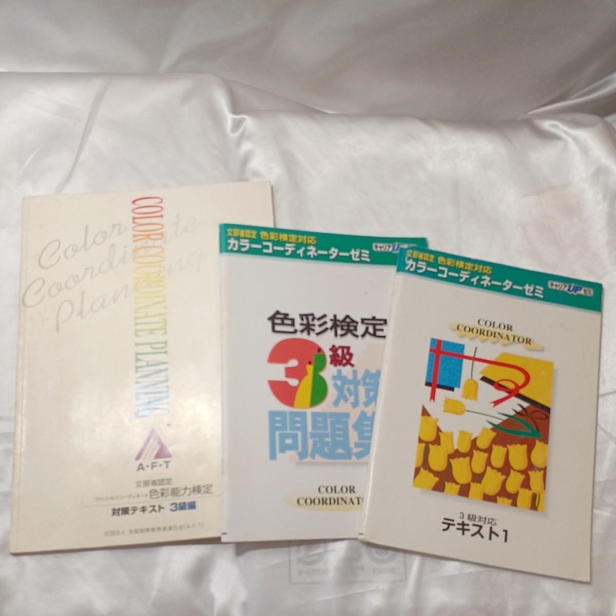 zaa-460♪カラーコーディネーターゼミ　色彩検定3級対応テキスト1/3級対策問題集/対策参考書3級編　3冊セット　全国服飾連合会(1999年)　_画像1