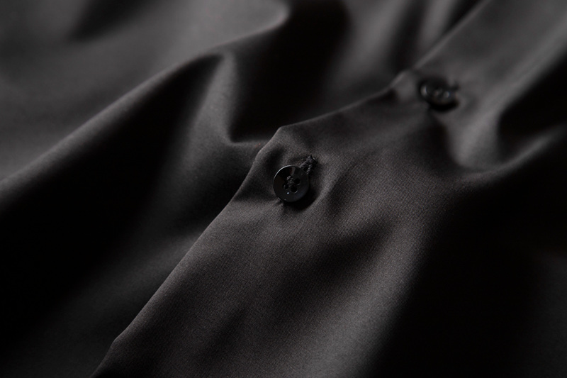 P283-3XL 新品DCKMANY■シルク混 長袖シャツ メンズ ノーアイロン 形態安定 ドレスシャツ ワイシャツ 無地 ビジネス シャツ/ブラック_画像7