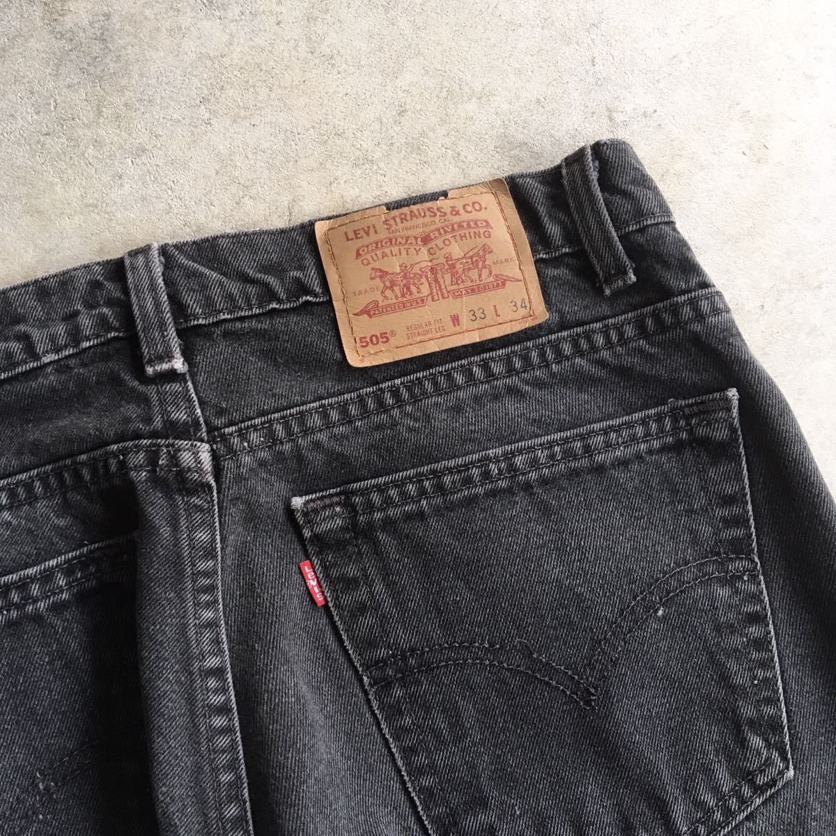 Levis505】リーバイス505 ブラックデニムパンツ/USA製 先染め 後