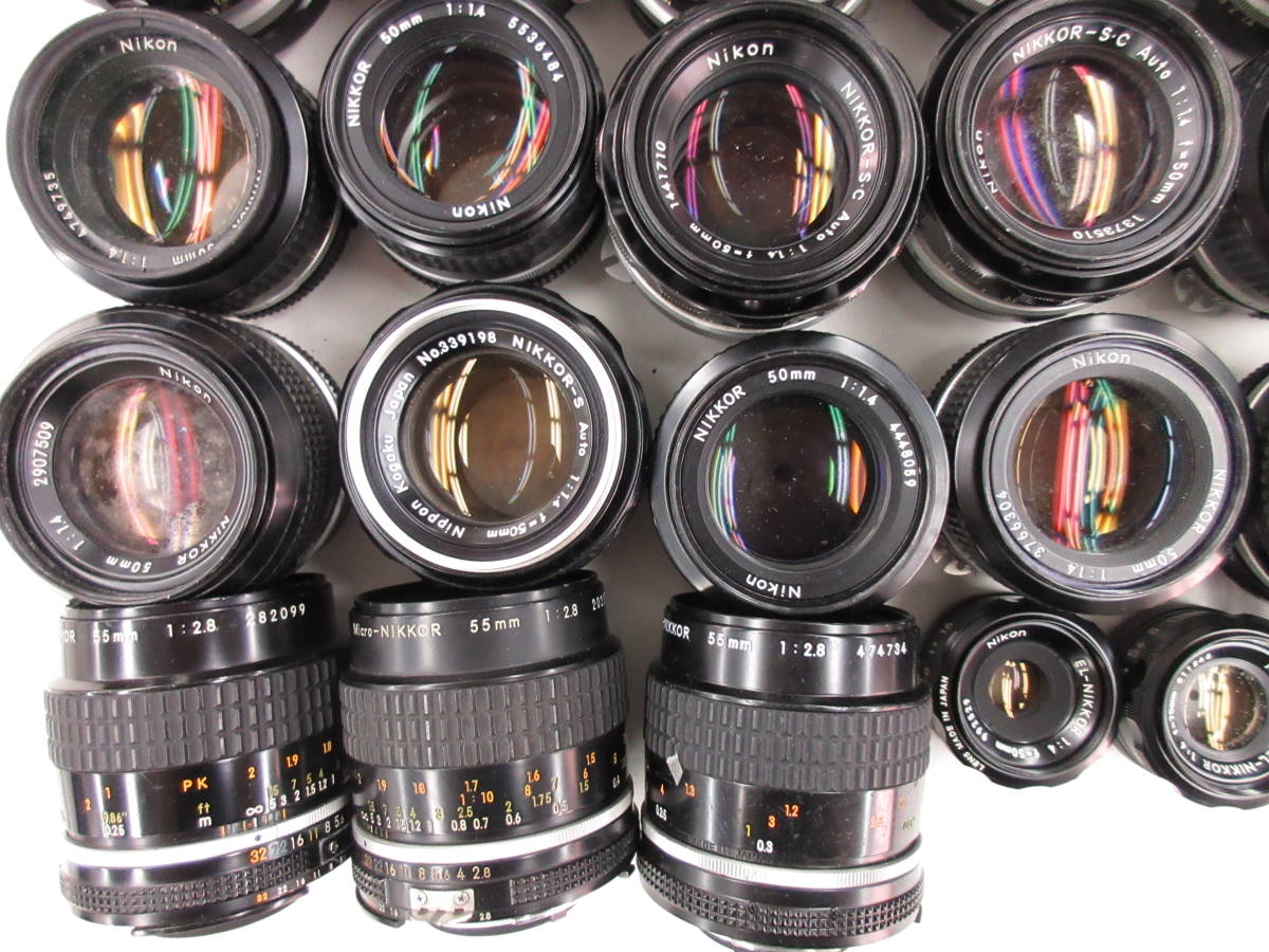 (3197U)ジャンク Nikon NIKKOR-S Auto 50mm 1.4 EL-NIKKOR 50mm 4 等 ニコン まとめて 大量セット 48本 動作未確認 同梱不可の画像3