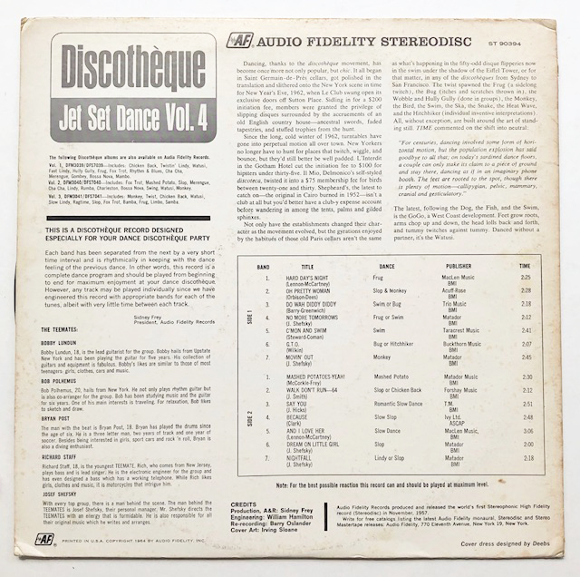 V. A.★Jet Set Dance Discotheque Vol.4★Audio Fidelity DFS 7040 / ジェット・セット・ダンス_画像2