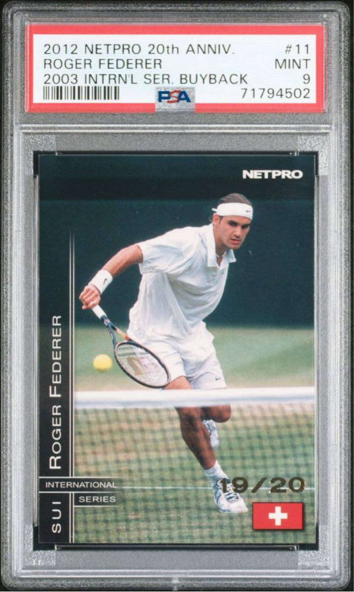 2012 Netpro 20th Anniversary 2003 Buyback Rodger Federer /20 11 RC Rookie PSA 9 ロジャー・フェデラー　20枚限定　ルーキー