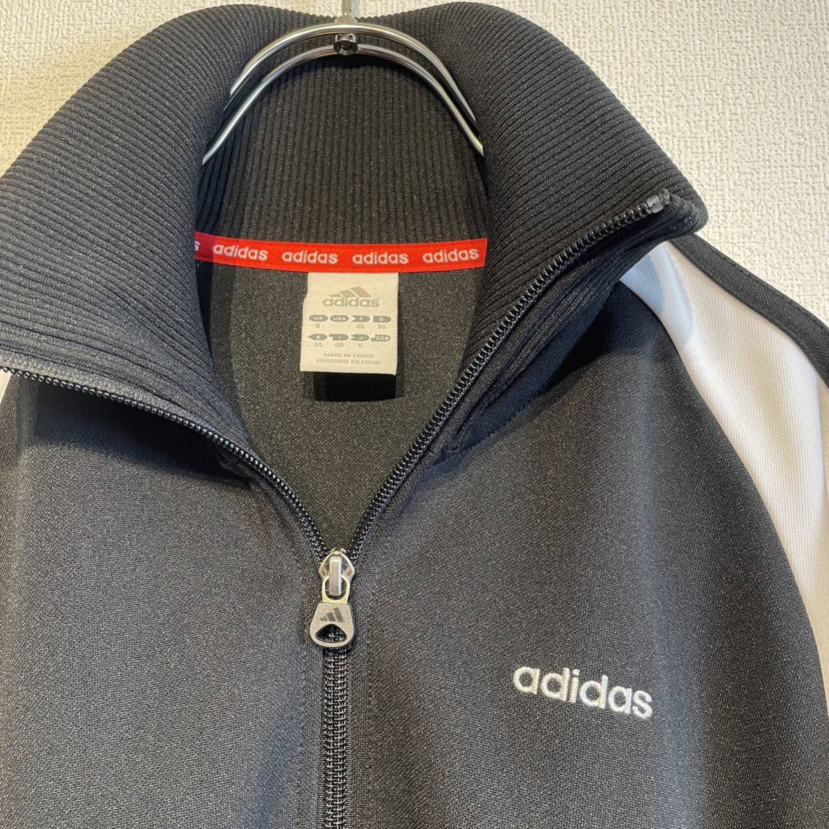 極良カラー】adidas 万国旗タグ トラックジャケット 黒白 90s