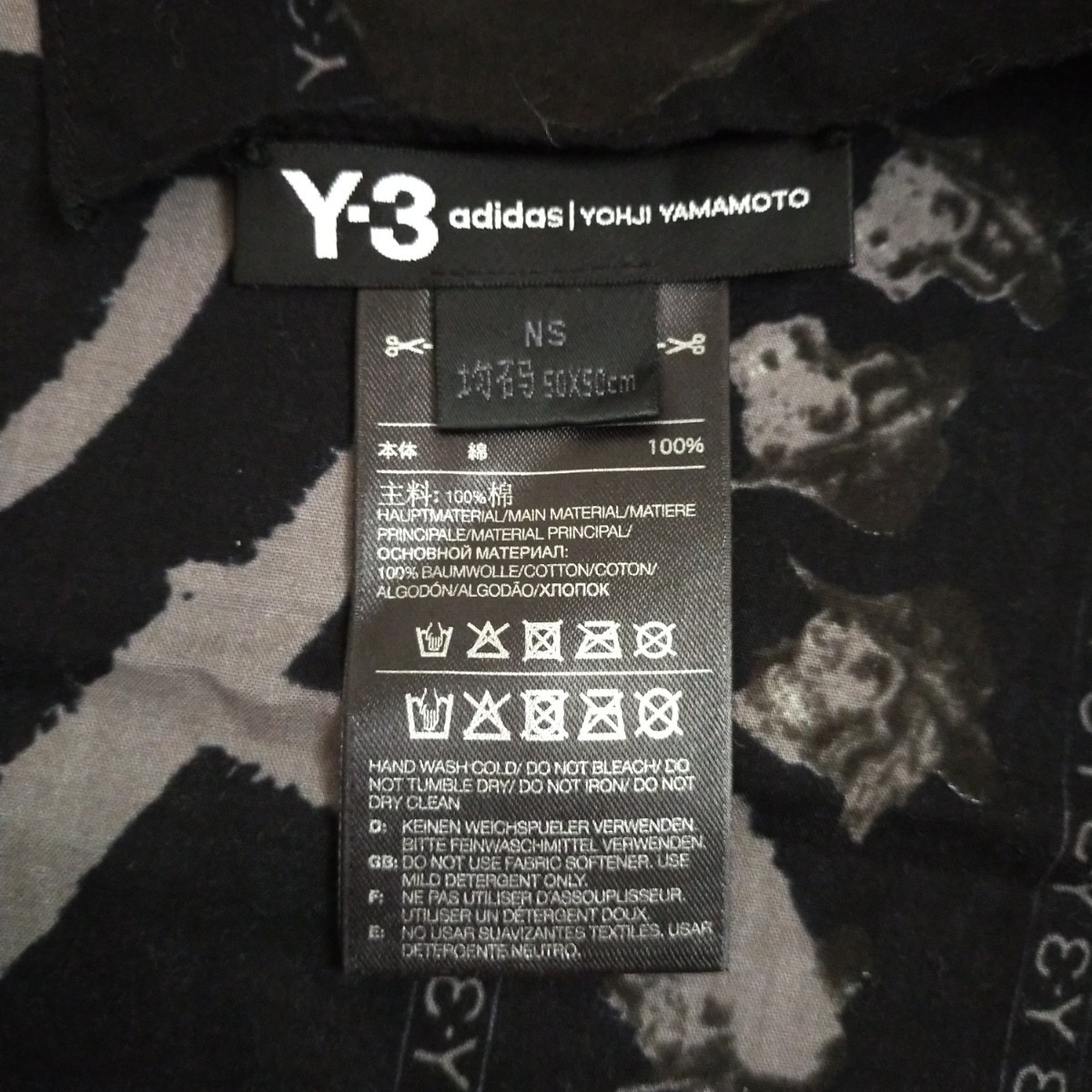 Y-3 19SS バンダナ BANDANA YOHJI LOVE スカル ローズ DY9343 ワイスリー Yohji Yamamoto ヨウジヤマモト