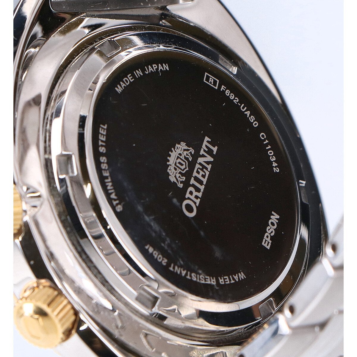 【美品/1円】ORIENT オリエント F692-UAS0 ワールドマップ 自動巻き 腕時計 シルバー メンズ_画像6