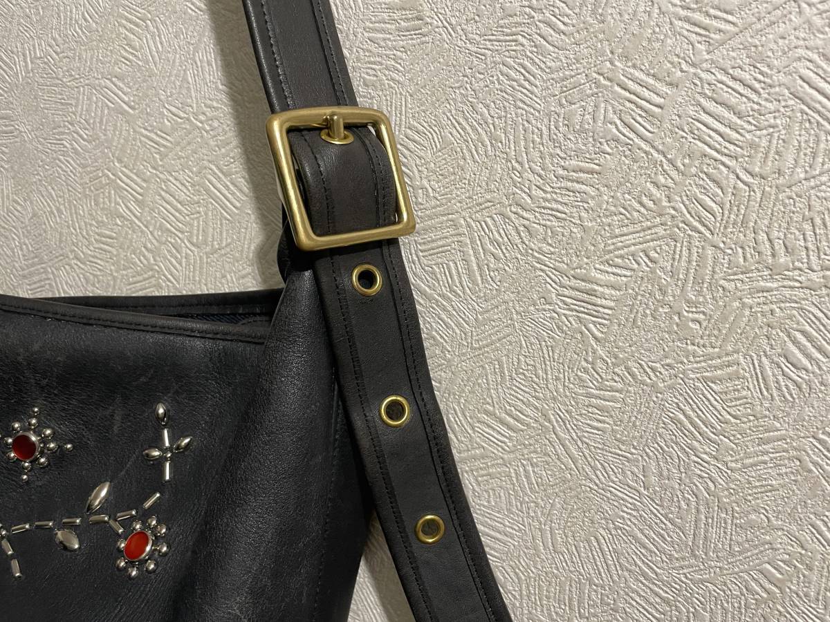 ◯ USA製 OLD COACH スタッズ レザー バッグ / コーチ バケツ ショルダー Vintage ブラック 黒 Ladies Mens #Sirchive