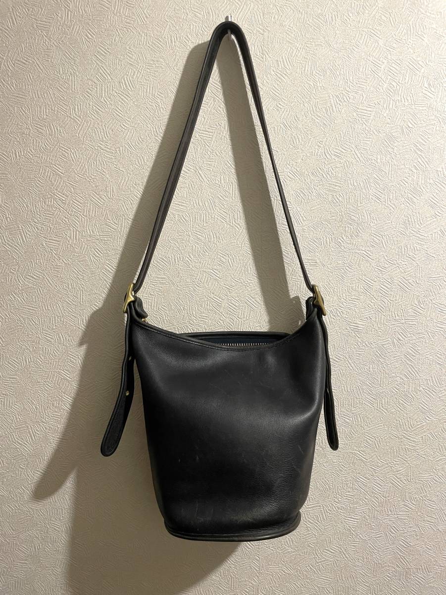 ◯ USA製 OLD COACH スタッズ レザー バッグ / コーチ バケツ ショルダー Vintage ブラック 黒 Ladies Mens #Sirchive