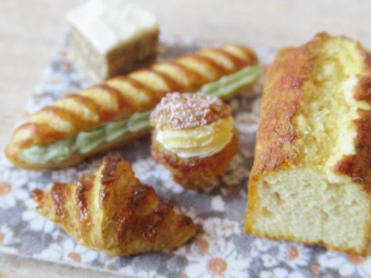 baked goodsのセット パウンドケーキ ドールハウス ミニチュア ミニチュアフード 食品サンプル