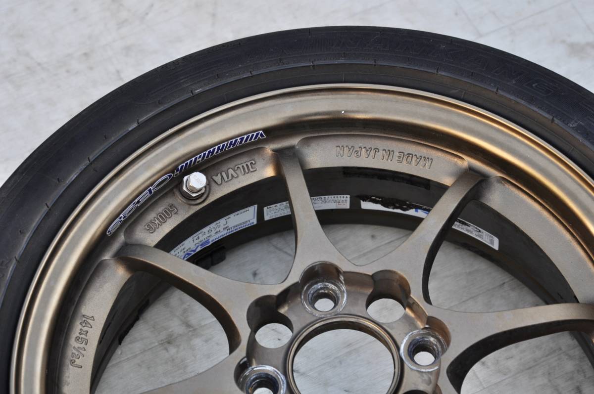 PCD100 5.5J+45 鍛造 レイズ VOLK CE28 14インチ 2本 155/55R14 軽